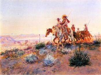 查爾斯 馬裡安 拉塞爾 Mexican Buffalo Hunters 查爾斯 馬裡安 拉塞爾 Mexican Buffalo Hunters